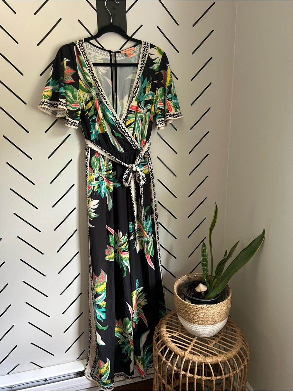 NWOT flying tomato tropical print wide leg jumpsuit